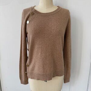 Altuzarra Camel Biscotti Minamoto Cashmere Button Sweater Sz M